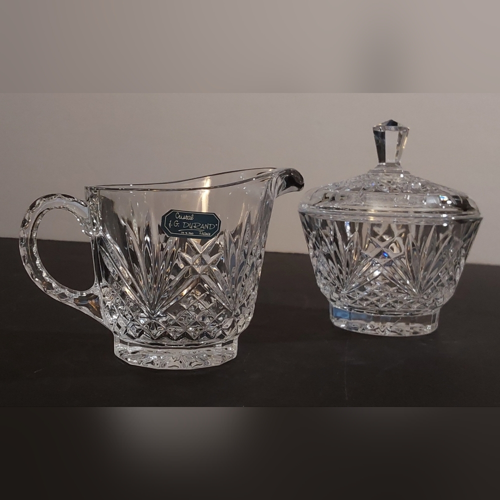 J G DURAND / Sugar & Creamer / CRYSTAL Set